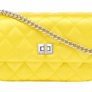 India Hicks Yellow Quilted Crossbody Bag